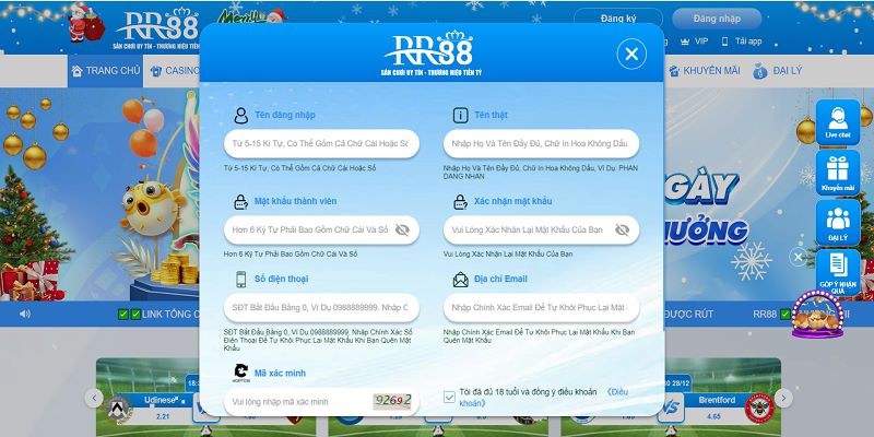 Đăng Ký RR88 - Hướng Dẫn Thủ Tục Cụ Thể Cho Thành Viên Thao tác đăng ký RR88 dễ dàng trên PC